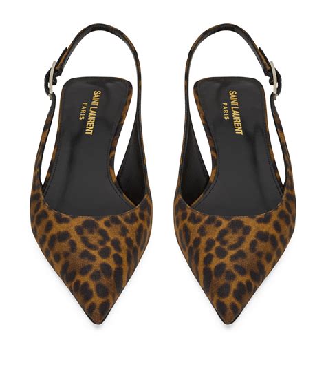 Saint Laurent Cherish Leopard Slingback Pumps 